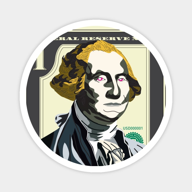 USD000001 - George Washington with Pink Eyes Magnet by Capitalistor